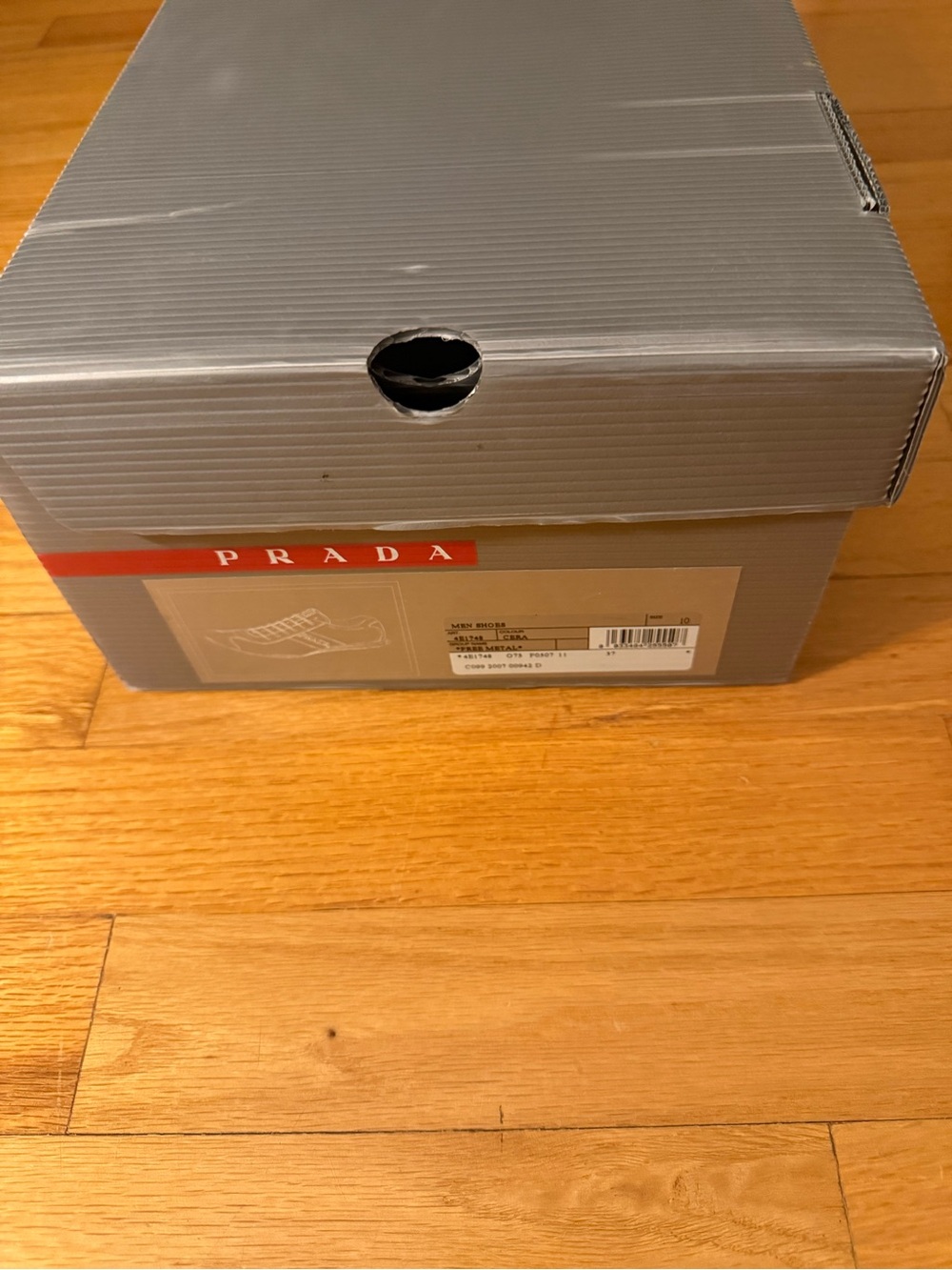 Prada Gray Box with Red Logo brand unisex sizes 7-12